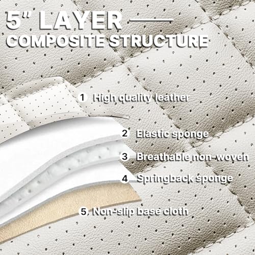Image of Front Seat Covers for Ford Transit 150 /250 /350 Van 2015-2026,Cream White