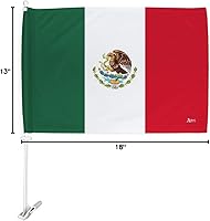 Vista 87 de Bandera de Estados Unidos con poste para coche, bandera para carros, 2 unidades, bandera de América, capó para auto, 4 de julio, decoración