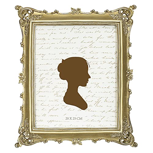 Sunlit Marco de fotos vintage de 8 x 10 pulgadas, marcos de fotos antiguos de lujo con frente de cristal, exhibición de fotos, colgante de pared de mesa, ideas de regalo, dorado