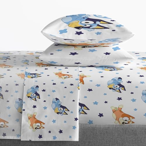 Image of Bluey Bingo Full Comforter Set 7 Piece Kids Bedding for Girls, Multi | Bed in a Bag, Comforter Sheets Shams Pillowcases, Official Brand, Soft Microfiber, Machine Washable, Girls Gift