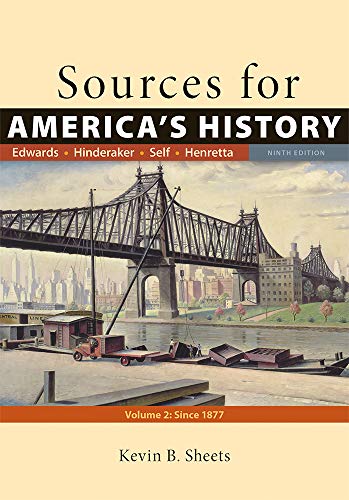 Sources for America's History, Volume 2: Since ... 1319072917 Book Cover