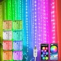 LED Curtain Light,10ft x 10ft 300 LED RGB Christmas Lights,USB Color Changing String Fairy Lights Curtain Lights with Smart App Control, Music Sync for Bedroom Backdrop Indoor/Outdoor,Decorations