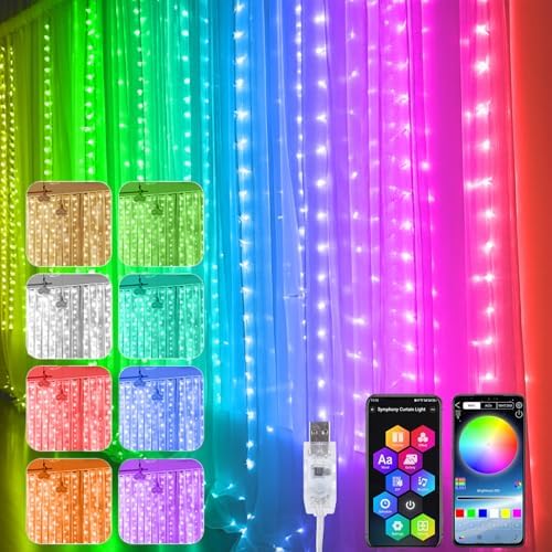 Christmas Curtain Light Smart LED RGB Color 3X3 2X2 1X1 Bluetooth main image 0