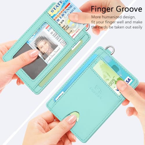 FurArt Slim Minimalist Wallet, Front Pocket Wallets, RFID Blocking, Credit Card Holder for Men-Lake Blue3