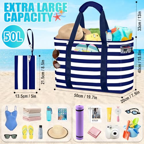 Image of Extra Large Beach Bags for Women Waterproof Sandproof Beach Tote Bag