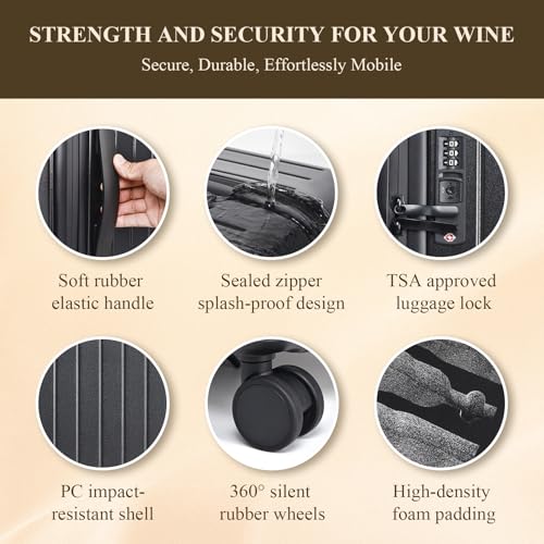 CNZLYZOY 12-Bottle Wine Suitcase