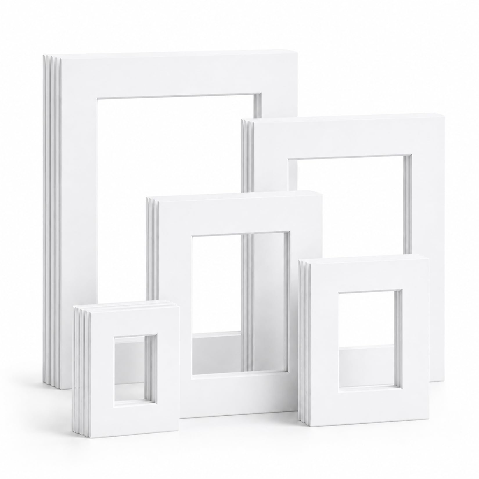 26 Pcs Picture Mounts for Frames, White Photo Mounts for Frames, White Photo Frame Mat Board Inserts for Image Display Artworks Paintings(5 Sizes)