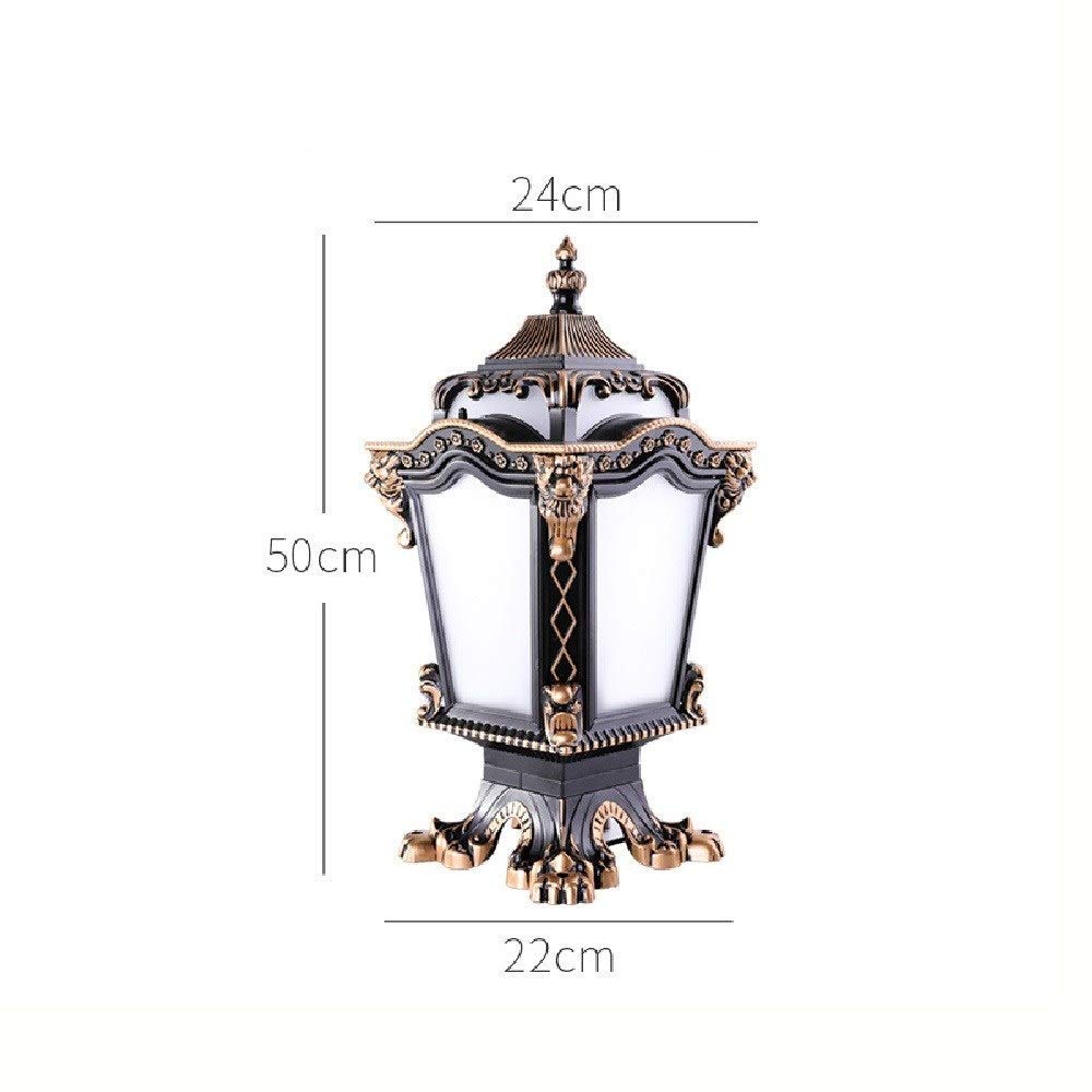 Cortile Europeo Antico Post Pilastro Lanterna Luce Ingresso Portico Cortile Decorazione Esterno retrò Tradizionale E27,50 * 24cm