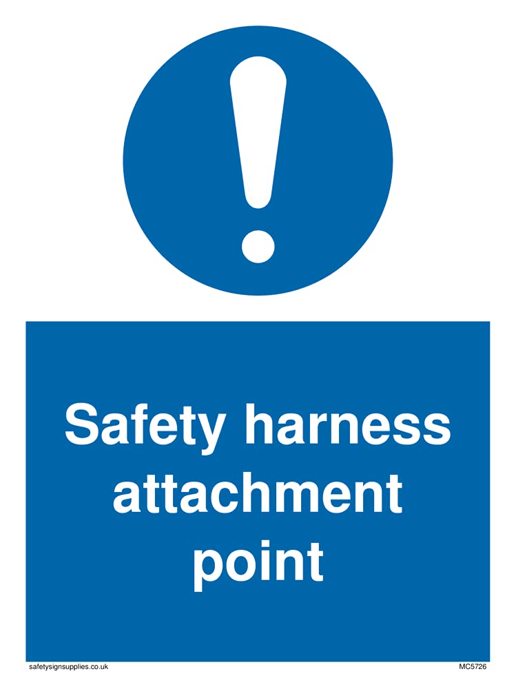 Pack of five - Safety Harness Attachment Point Sign - 150x200mm - A5P, 150 x 200 mm