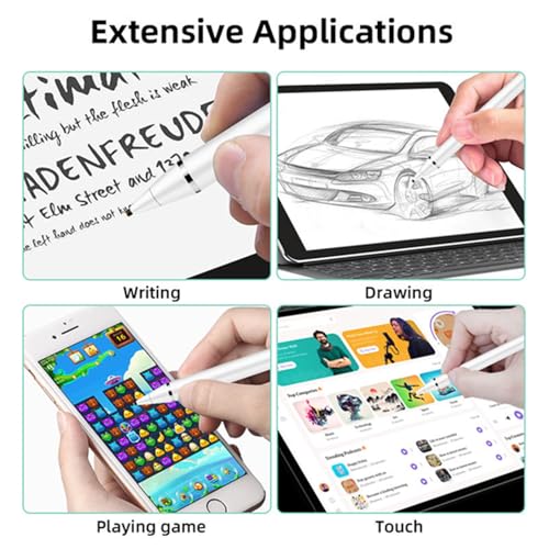 Image of Universal Rechargeable Stylus Pen with Fine Tip for Touchscreens, Digital Pencil for Writing, Drawing, Sketching & Notes - Works with Android & iOS