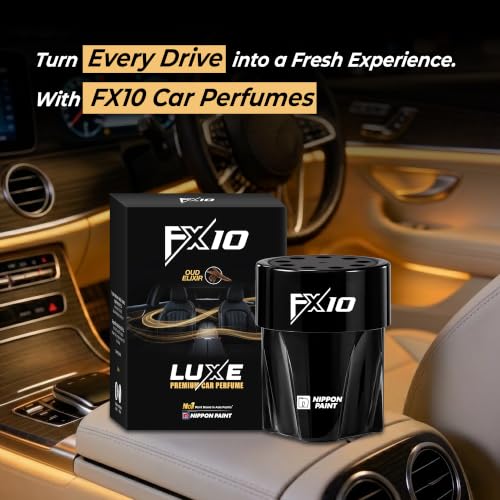 Image of FX10 Car Perfume Gel Air Freshener - 170g | Oud Elixir | Premium Long Lasting Car Fragrance | Water-Based Gel | Up to 60 Days | Low VOC | Biodegradable Gel | Dashboard & Cup Holder Freshener