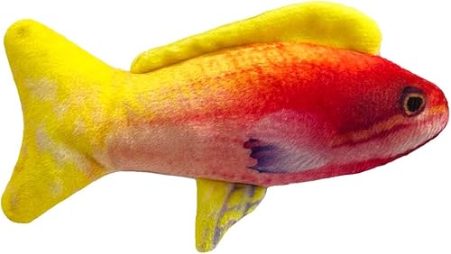 Kittybelles Rainbow Guppy Juguete para gatos con hierba gatera interior Juguete realista para gatos Divertido duradero y seguro Huxley Kent