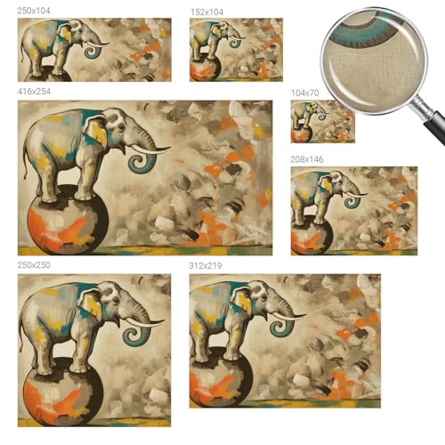 Papel pintado autoadhesivo moderno de 152x104 cm con diseño de elefante abstracto 6