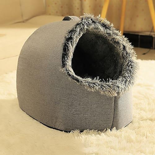 Lit pour chat fermé anti-stress, maison couverte petits animaux - 4