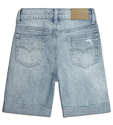 KIDSCOOL SPACE Boys Summer Denim Shorts, Ripped Soft Thin Elastic Band Inside Half Jean Pants2