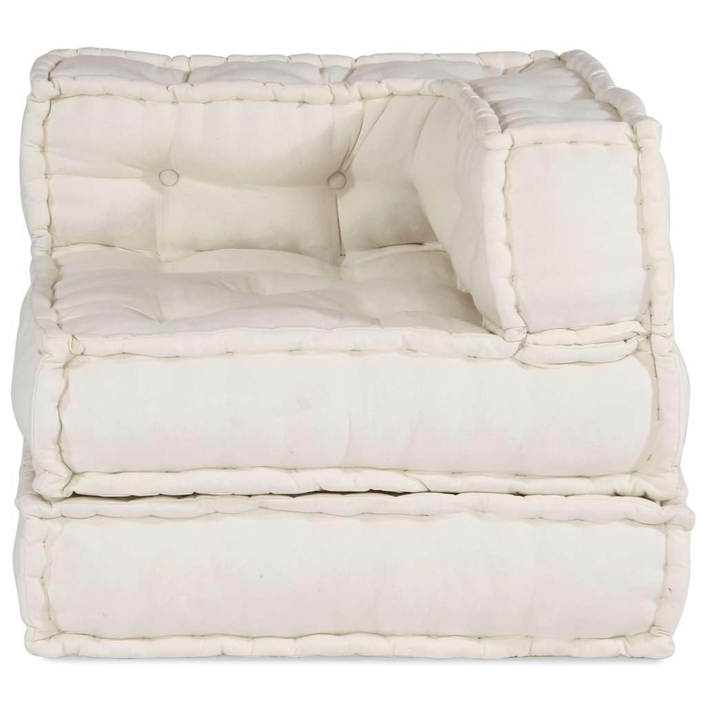 SYDE Sofá Modular Crema 70x70x54 Tela | Relleno de espuma, algodón suave, diseño versátil, para sala, porche o juegos