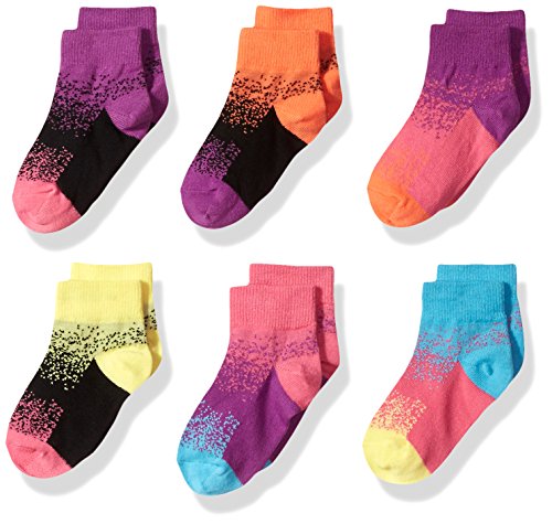 Fruit of the Loom Girls' Big Ankle Socks-6 Pack