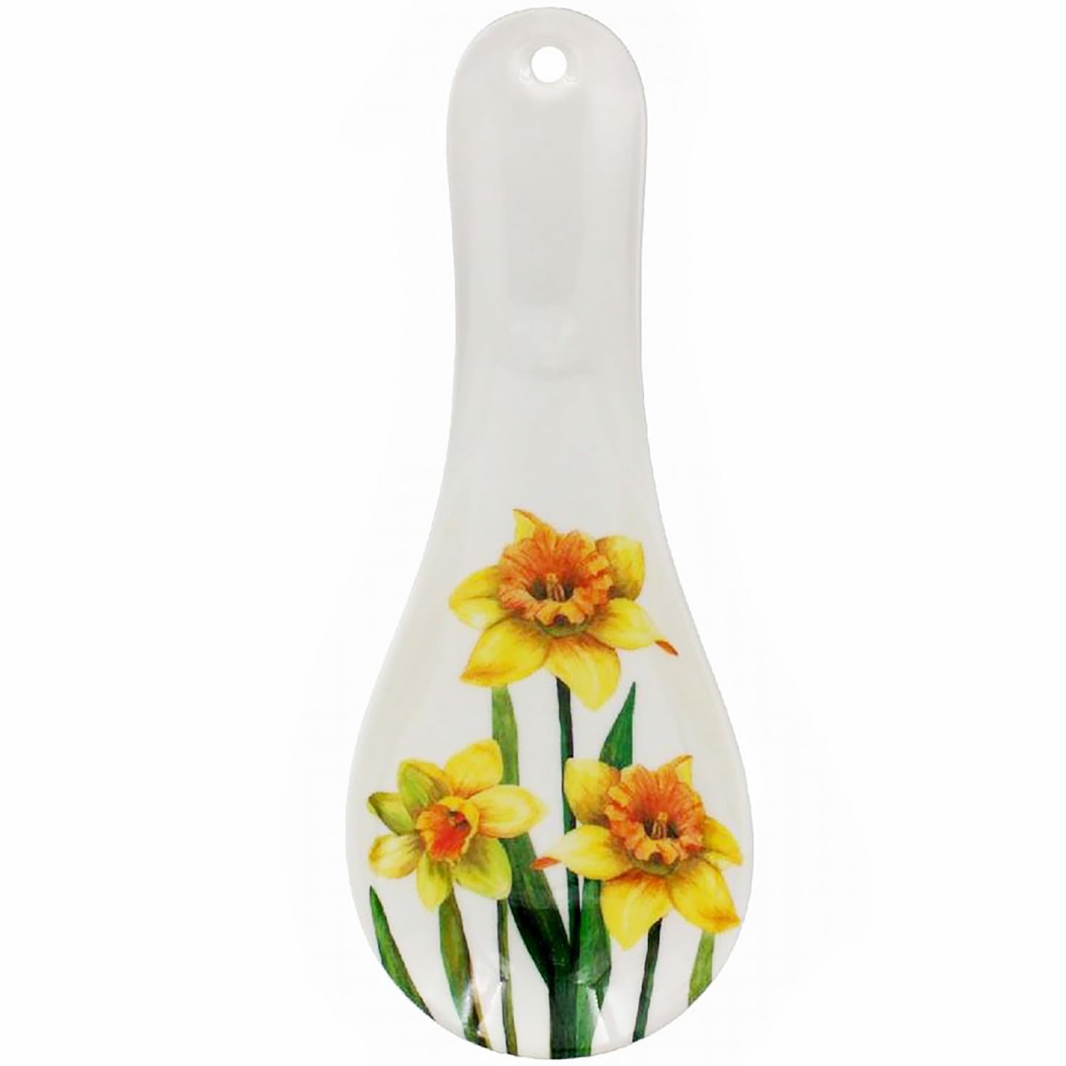 Melamine Spoon Rest Yellow Daffodil Design Kitchen Utensil