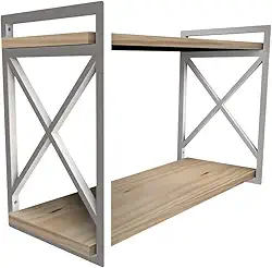 Prateleira Flutuante Estilo Industrial 20x60cm Kit Completo (BRANCO)