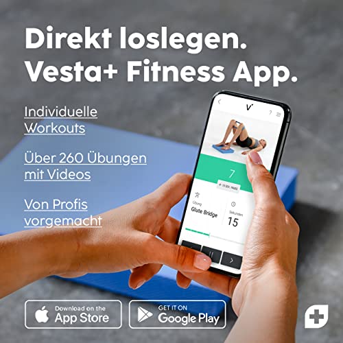 Vesta+ Balance Pad XXL + APP, Wackelpad und Gleichgewichtskissen - Balance Pad Physiotherapie für das Plus in Deinem Training, Balancepad, Gymnastik Kissen, Balance Matte