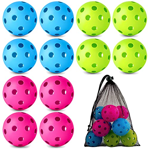 Coopay 12 Pack Baseball Practice Balls Plastic Training Balls Lightweight Hollow Softballs with a...