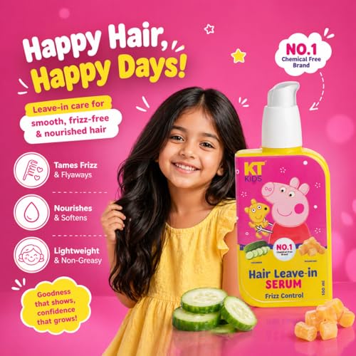 Image of Hair Peppa Pig Leave-In Serum | Frizz-Free Smooth Hair | Age-Specific Formulation | Aloe Vera & Cucumber Extract | 100ml