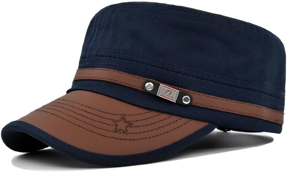 eYourlife2012Unisex Cadet Army Cap Cadet Hat Cotton Twill Military Corps Hat Flat Top Military Hat Baseball Cap for Men