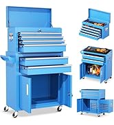 INTERGREAT 8 Drawers Tool Chest, 42'' Large Rolling Tool Chest, Detachable Top Tool Box, and Lock...