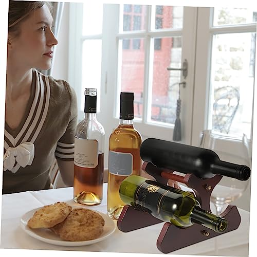 Soporte para botellas de vino de madera rojo oscuro miniatura 5