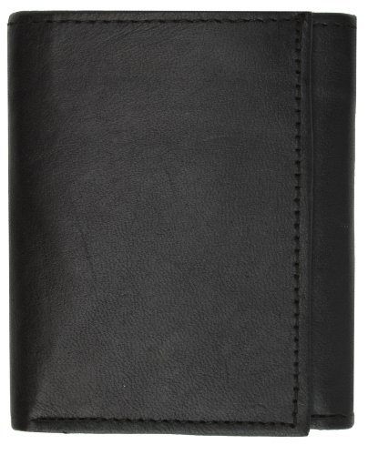 MARSHAL Lambskin Soft Leather Center ID and Credit Card Trifold Wallet3
