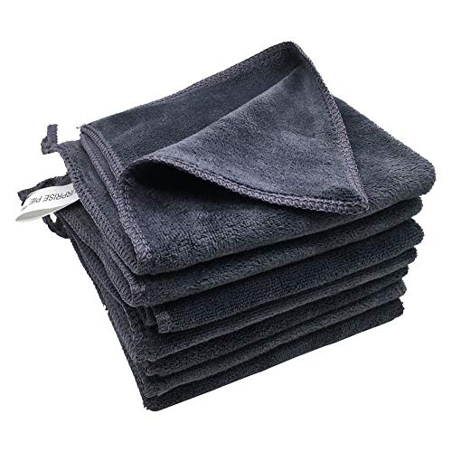 Surprise Pie Microfiber Cleaning Cloth Ultra Absorbent And Super Soft All-Purpose Clean Wash Clothes For House Kitchen Boat Car Window Cleaner (12"X12") Grey-6 Pack #TOP10