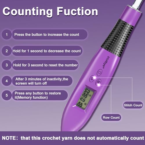Ensemble de crochets numériques ergonomiques et lumineux pour compteur de rangs - 2