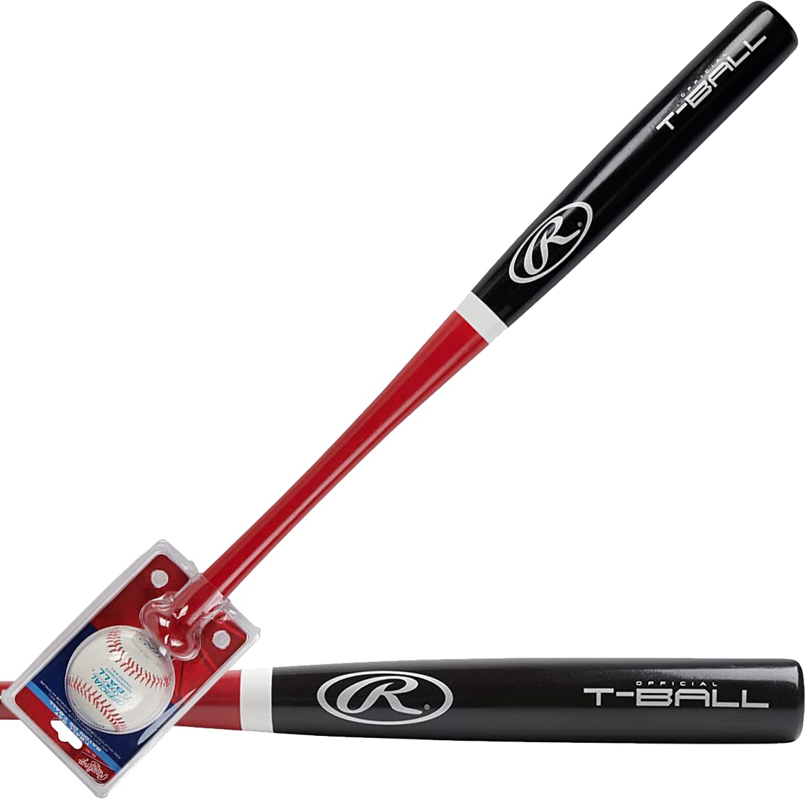 Rawlings | Wood BAT/Ball Combo | 25" Ash Wood Bat + Official T-Ball