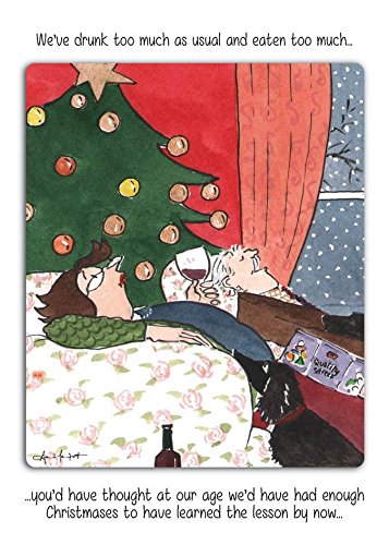 Humorous Christmas Card (PHB0683) Drunk Too Much As Usual - Tottering By Gently