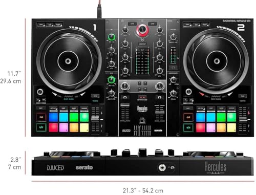 Image of Hercules DJControl Inpulse 500 MK2 2-Channel DJ Controller Bundle with Case, TRS-to-RCA Breakout Cable, and Austin Bazaar Polishing Cloth