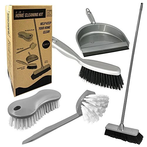 House Cleaning Kit | 4-in-1 Broom and Dustpan Cleaning Set to Kee...