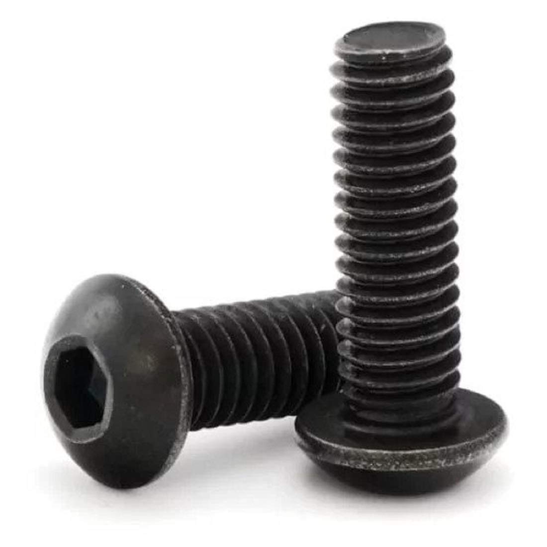 Fastenere 8-32 X 3/4 Button Head Socket Cap Screws – Black Oxide Alloy Steel, Grade 8, Allen Drive – Qty 100
