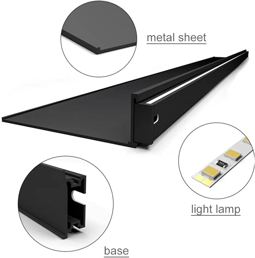 Mensole da parete illuminate a LED, 120 cm, in lega di alluminio, con illuminazione a LED, per arredare la casa, soluzioni moderne per riporre oggetti, eleganti mensole da appendere