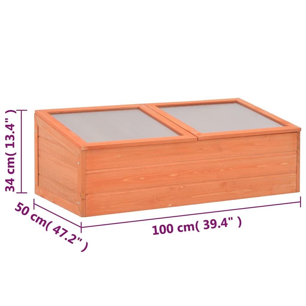Inspekt drewniany z płytą poliwęglanową, 100 x 50 x 34 cm, szklarnia do siewu warzyw, ziół, ochrona przed mrozem, zimowaniem, na balkon, taras
