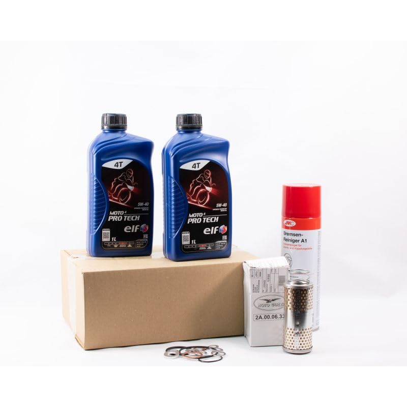 Kit di manutenzione cambio olio standard per MOTO GUZZI BREVA 750 dal 2003 al 2013 - E.LF MOTO 4 PRO TECH 5w40 2L
