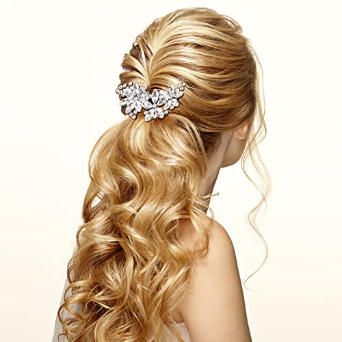 Pagow Crystal Flower Bridal Hair Clips thumb #6