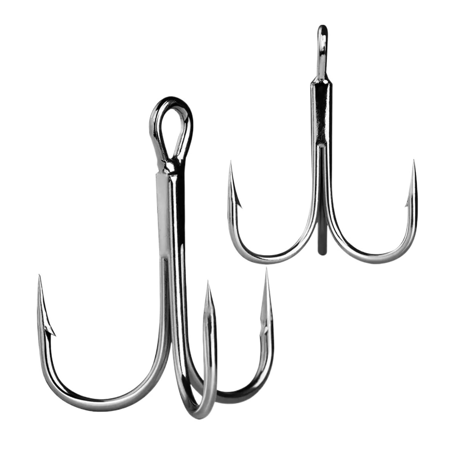Angeln Drillinge 25~50 Stücke Brabed Sharp Triple Meer Angelhaken Harte Köder for Süßwasser Salzwasser Angelzubehör(Size-3-0 Gap-13.5mm,50 Pcs)