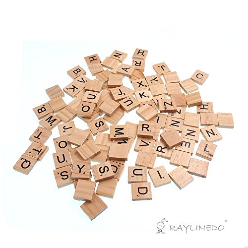 200 fichas de madera para Scrabble en mayúsculas miniatura 2