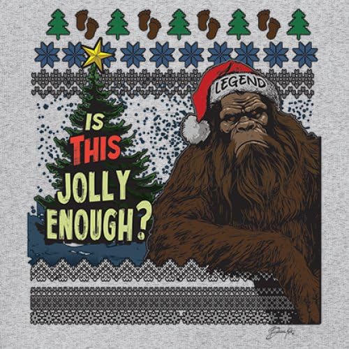 is This Jolly Enough Bigfoot Christmas Tank Top Funny Sasquatch Legend Ugly Sweater Party Dead Inside Men's Top3