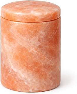 Himalayan Salt Urn for Ashes – Extra Small, Classic Cylinder Shape, 15 Cu in – Biodegradable Cremation Urn for Child or Pets – Hand-Carved Memorial Urn – Eco-Friendly Burial Option
