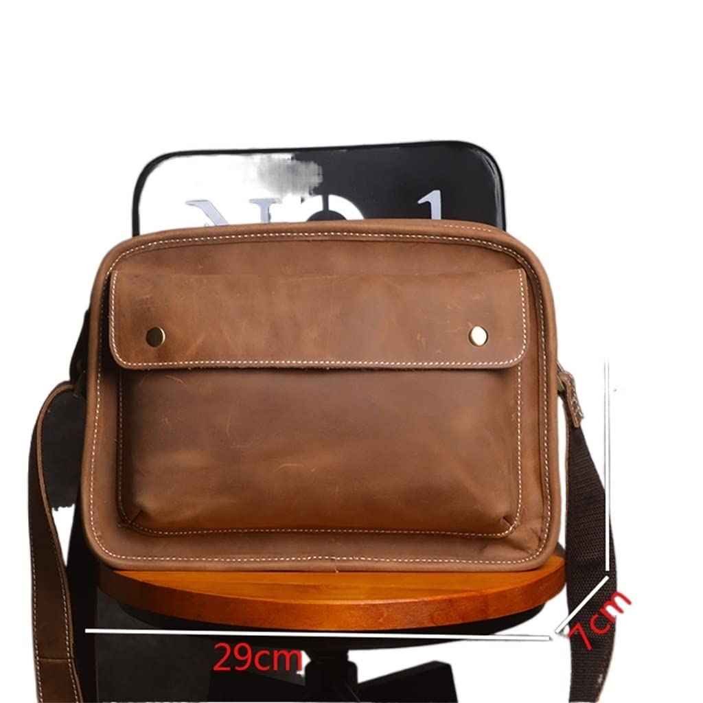 Men Crossbody Bag Genuine Leather Casual Shoulder Bag Leather Vintage Style Messenger Bag