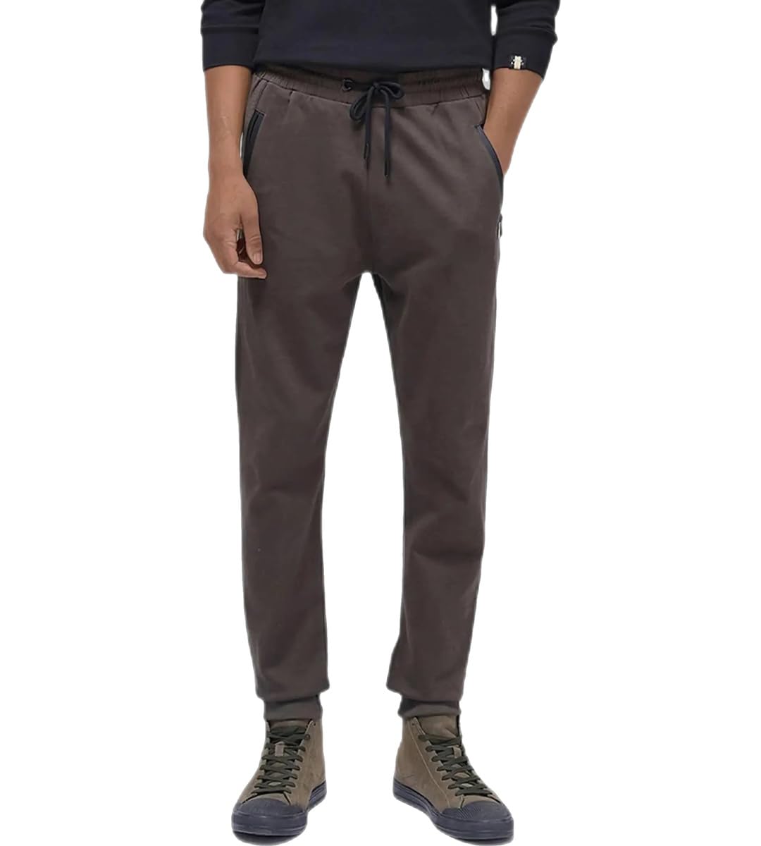 rare rabbit Men's Shawn Olive Cotton Plain Regular Fit Track Pant-picture-10