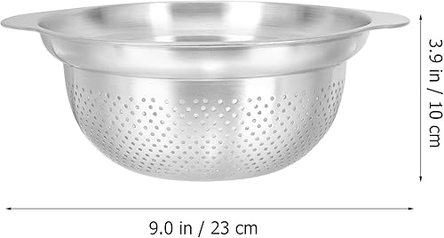 Miniatura 7 de Thickened Stainless Steel Colander Strainer with Deep Basin and Reinforced Bottom for Efficient Draining and Washing of Pasta Fruits and Vegetables