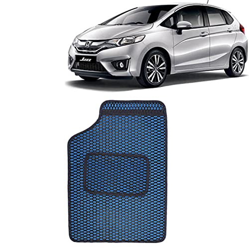Image of Kingsway Dotted Design Car Floor Foot Mats Universal Fit for Honda Jazz, Model Year : 2014-2018, Water and Dustproof, Color Blue, Set of 5 Pieces
