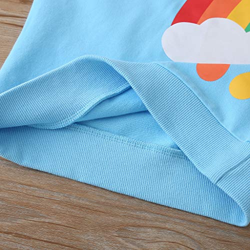 Roupas Completas Meninos Meninos Meninas Manga Longa Estampa Arco-íris Suéter Tops Roupas Infantil M